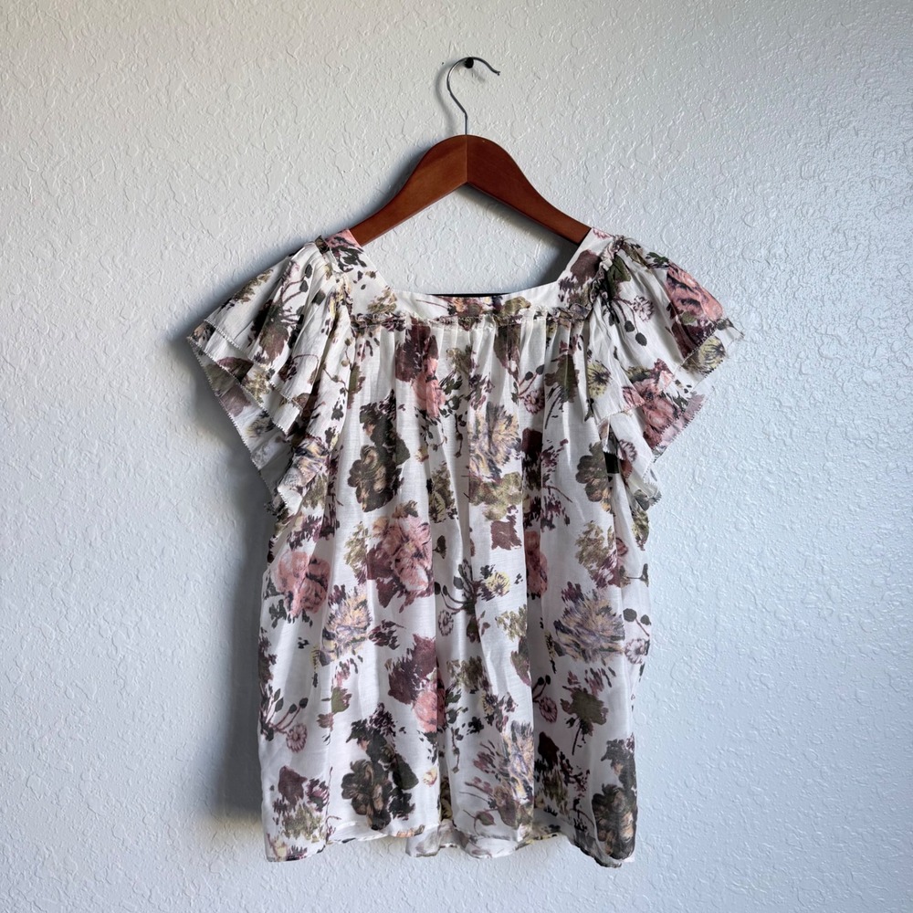 Ulla Johnson Kiki Top Blouse Floral Daisy Silk Womens 12 Boho Cottagecore NWOT - Picture 10 of 11